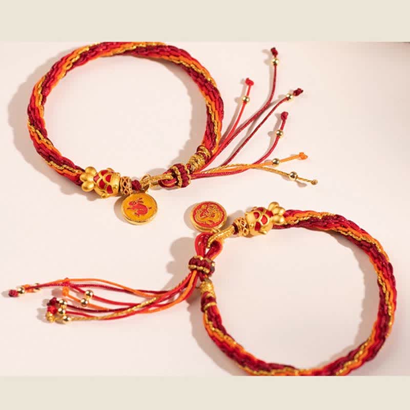 Chinese Zodiac Koi Fish Protection Red String Bracelet