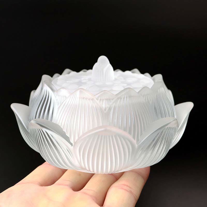 Liuli Crystal Lotus Incense Burner for Meditation and Healing