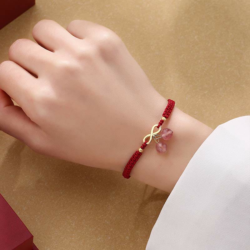 Strawberry Quartz Red String Bracelet | Love Healing Protection