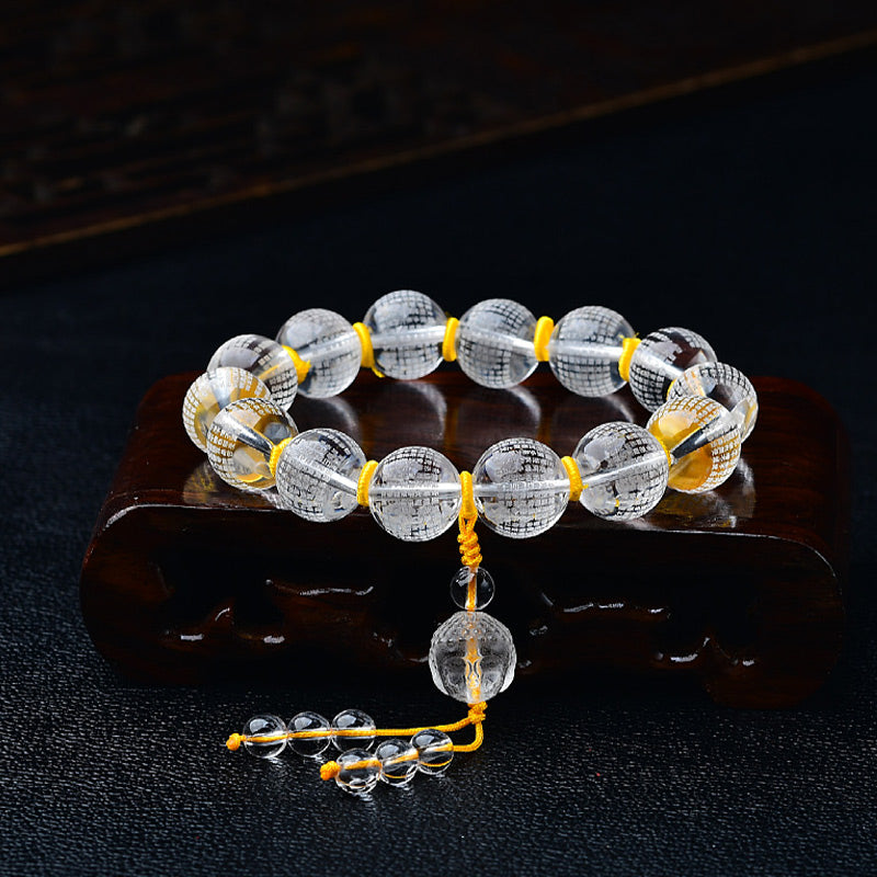 10mm Clear Quartz Bracelet for Meditation and Healing