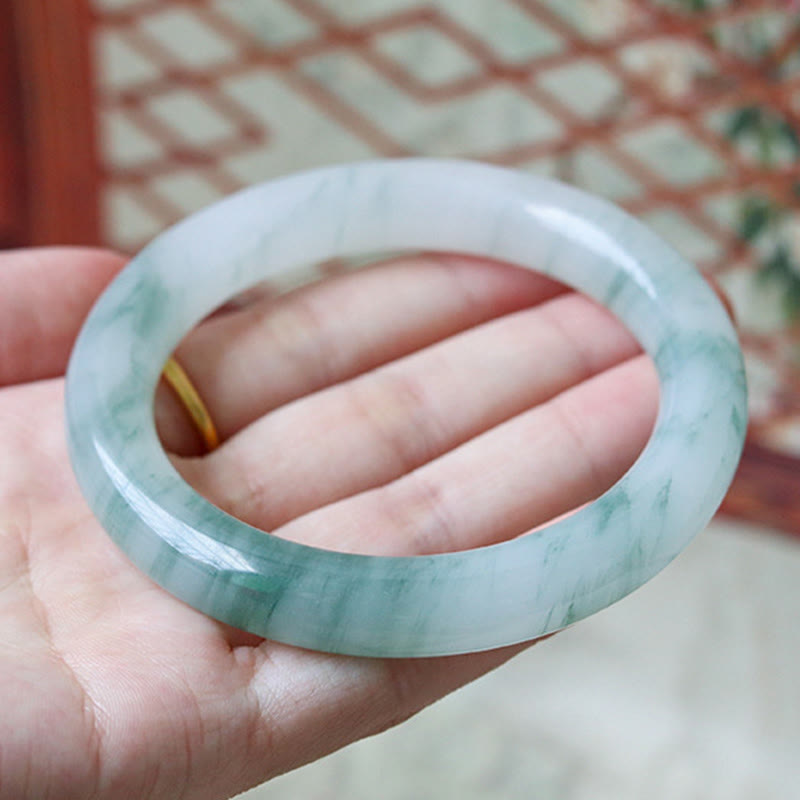 Natural Jade Luck Prosperity Bangle Bracelet 56mm