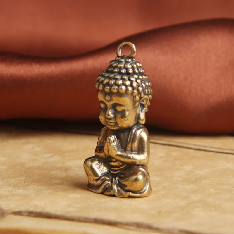 Copper Buddha Compassion Keychain Pendant for Mindfulness