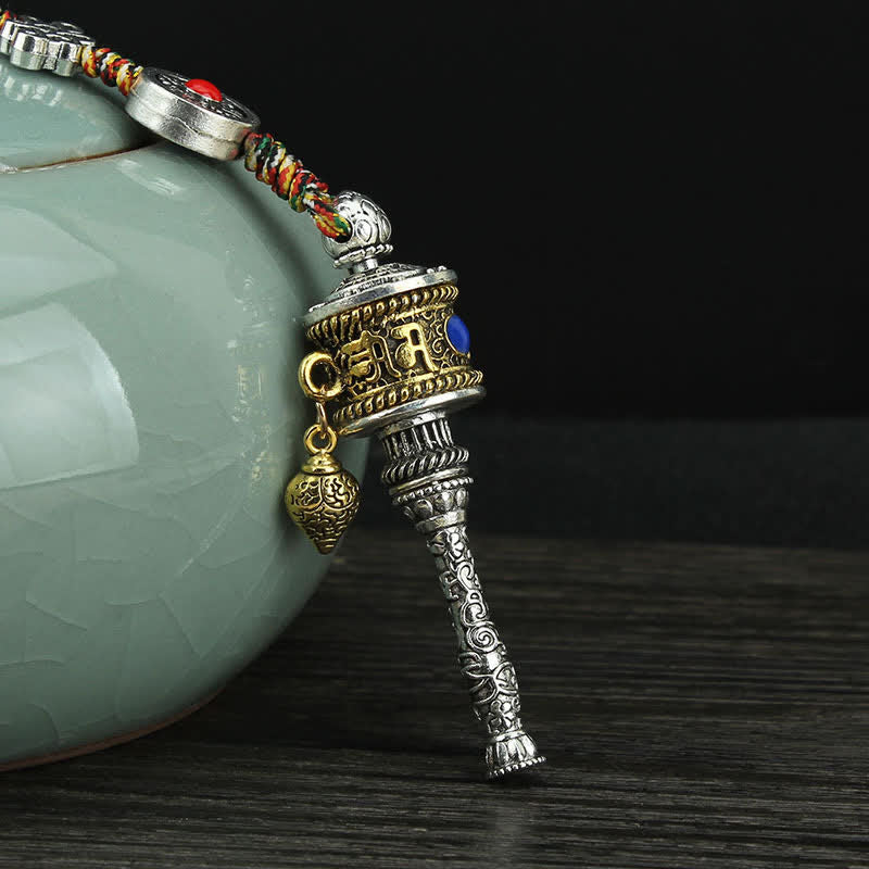 Tibetan Om Mani Padme Hum Prayer Wheel Meditation Decor