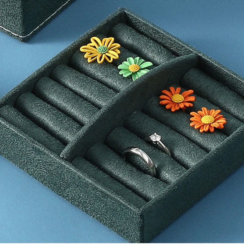 Three-Layer Flannel Jewelry Box Organizer | Zen Decor