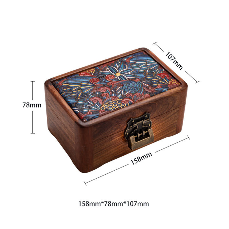 Rosewood Jewelry Storage Box with Floral Pattern | Zen Decor