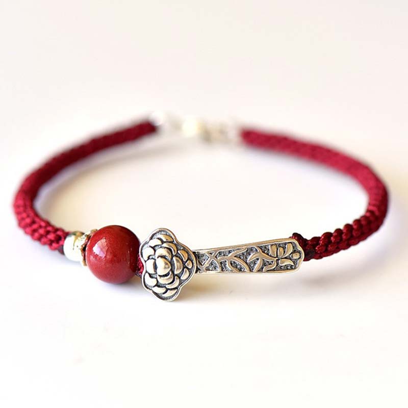 8mm Red Cinnabar Blessing String Bracelet