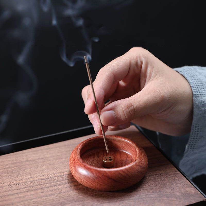 Mini Ebony Wood Meditation Incense Burner 6.6cm