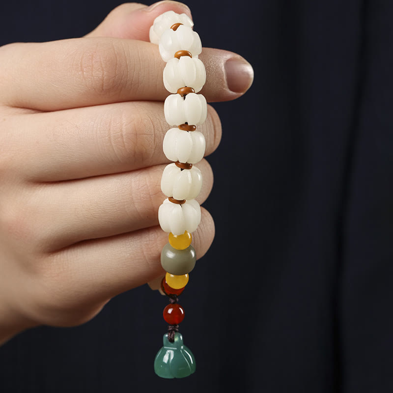 Bodhi Seed Red Agate Lotus Harmony Bracelet