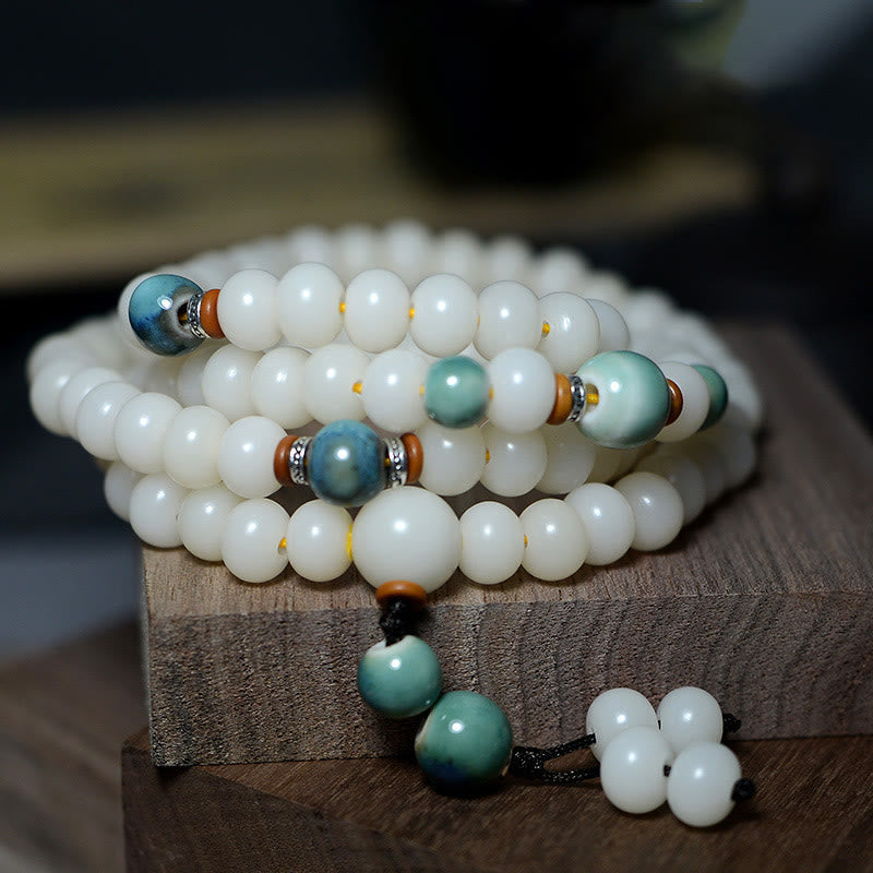 108 Bead Bodhi Seed Mala Bracelet for Calm & Protection