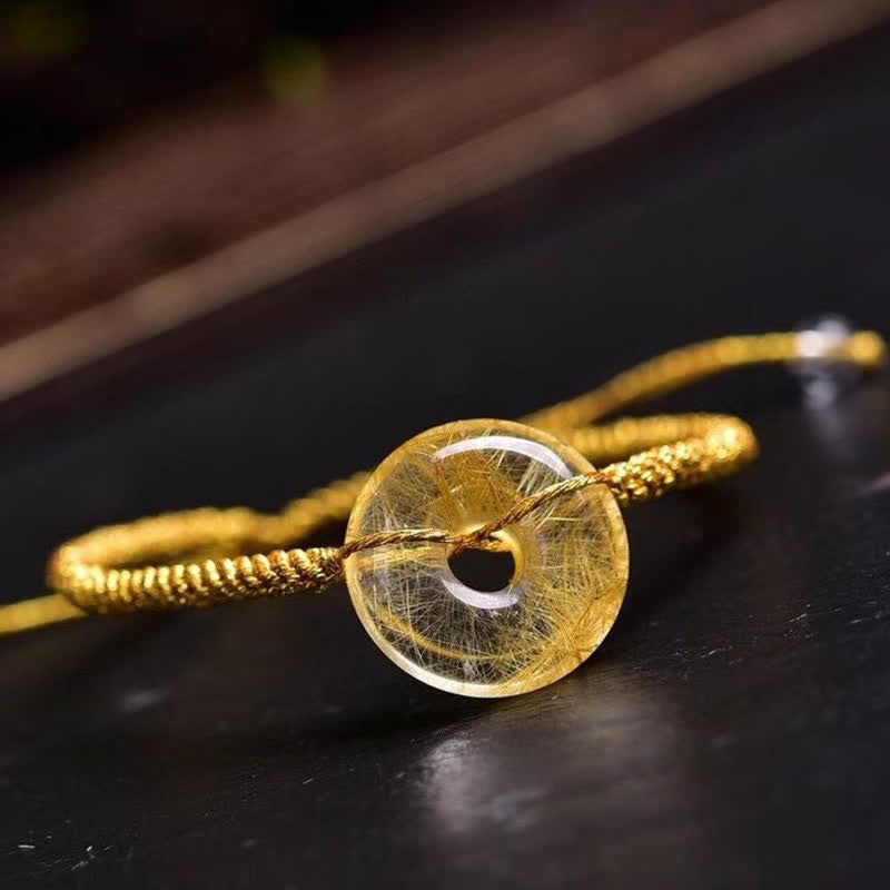 16mm Citrine Bracelet with Peace Buckle for Happiness & Prosperity