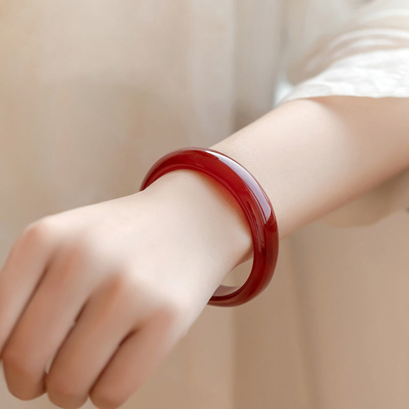 Red Agate Confidence Bracelet Bangle 56mm