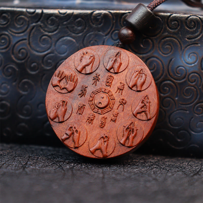 Lightning Struck Jujube Wood Yin Yang Pendants for Protection