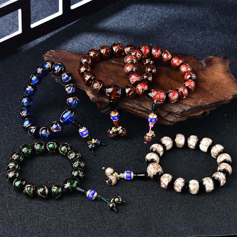 Tibetan Dragon Vein Agate Healing Bracelet 14mm