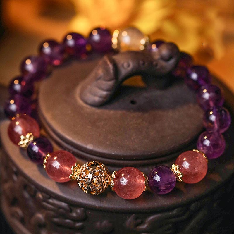 8mm Natural Citrine Prosperity Bracelet for Protection