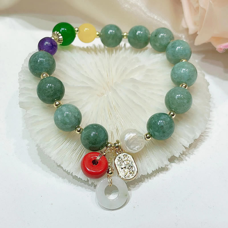 Jade Red Agate Peace Buckle Confidence Bracelet