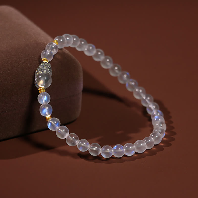 Moonstone Love & Calm Healing Bracelet 925 Silver Gold Plated