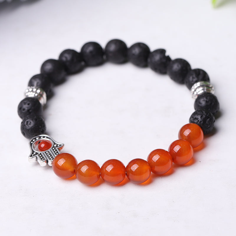 85mm Volcanic & Tiger Eye Beaded Protection Bracelet