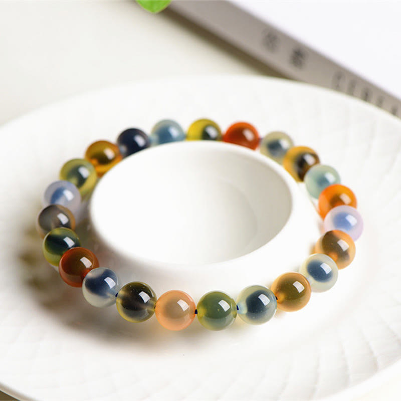 8mm Candy Agate Harmony Bead Agate Bracelet for Strength