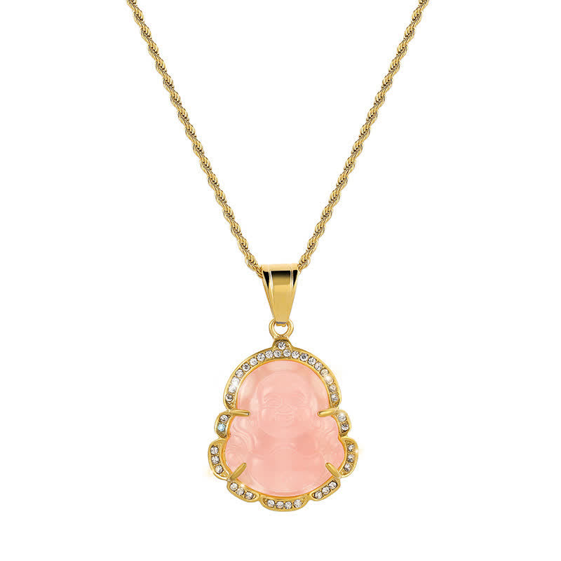 Laughing Buddha Feng Shui Jade Prosperity Necklace