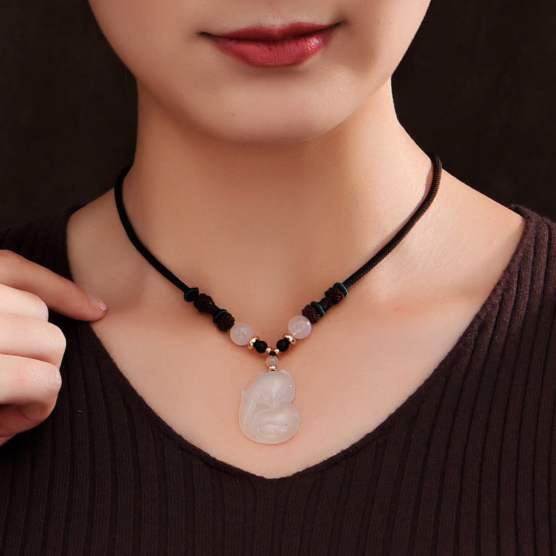 Chalcedony Pink Crystal Harmony Necklace 60cm Unisex