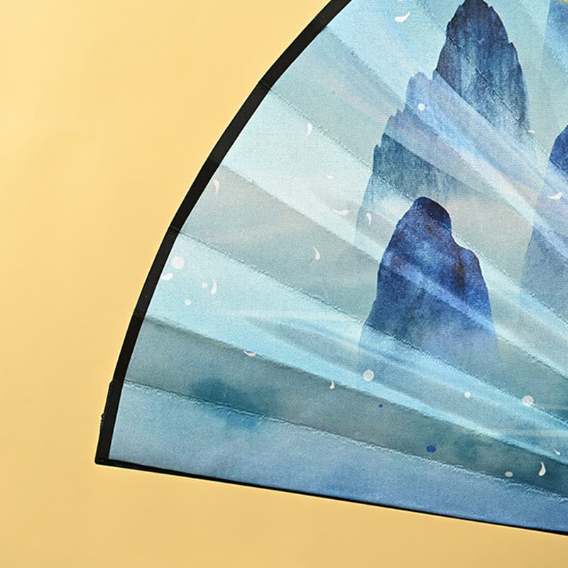 Elegant Chinese Folding Fan | Vintage Handheld Fan with Tassel