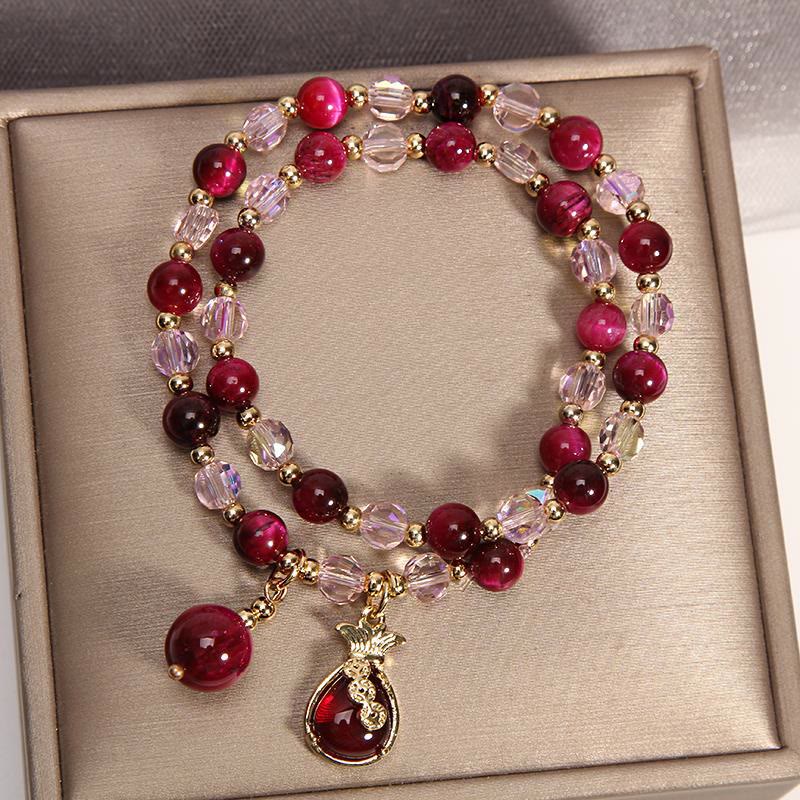 8mm Tiger Eye Pixiu Fox Double Wrap Protection Bracelet