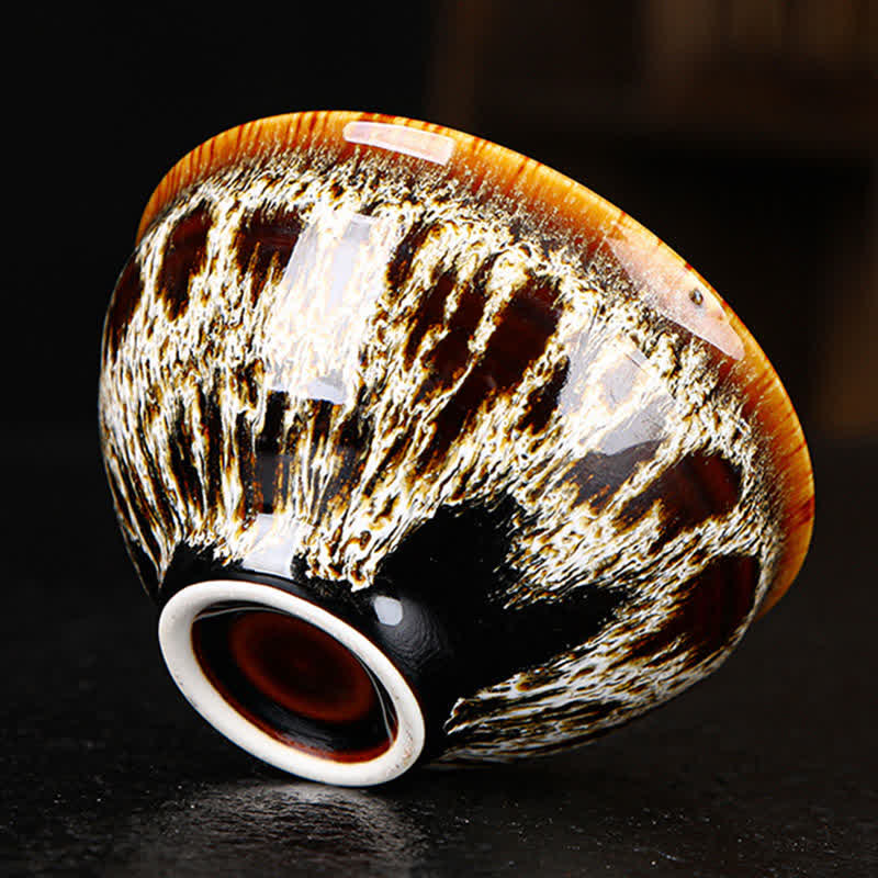 Colorful Maple Leaf Ceramic Teacup 110ml for Cozy Tea