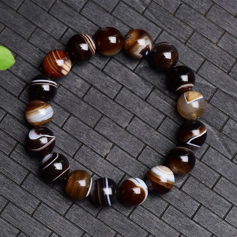 6mm Tibetan Sardonyx Bracelet for Positivity & Courage