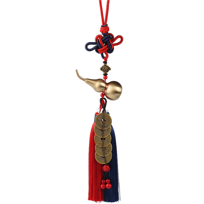 Copper Wu Lou Gourd Car Hanging Decoration for Wealth & Luck