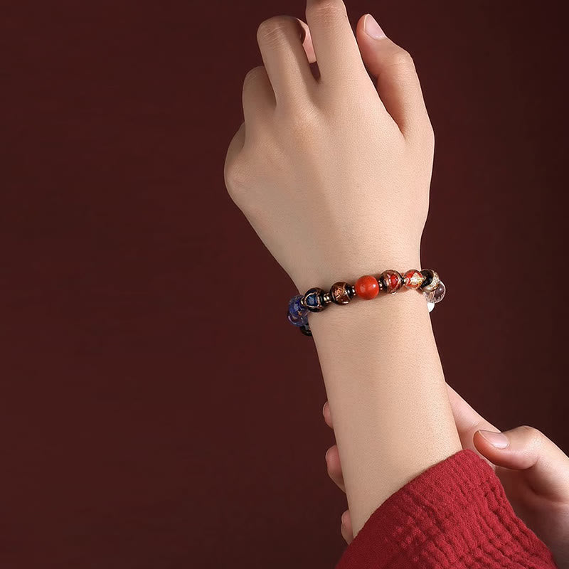 Om Mani Padme Hum Tibetan Wrist Mala | 18 Incense Ash Liuli Glass Beads