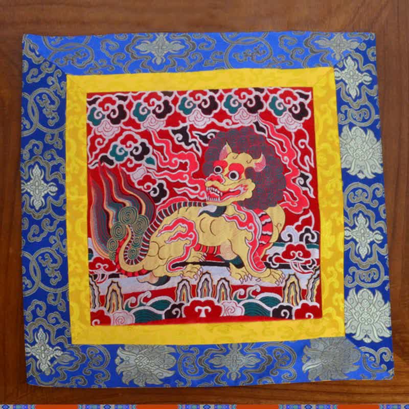 Meditation Prayer Altar Mat with Fengshui Kirin Symbol