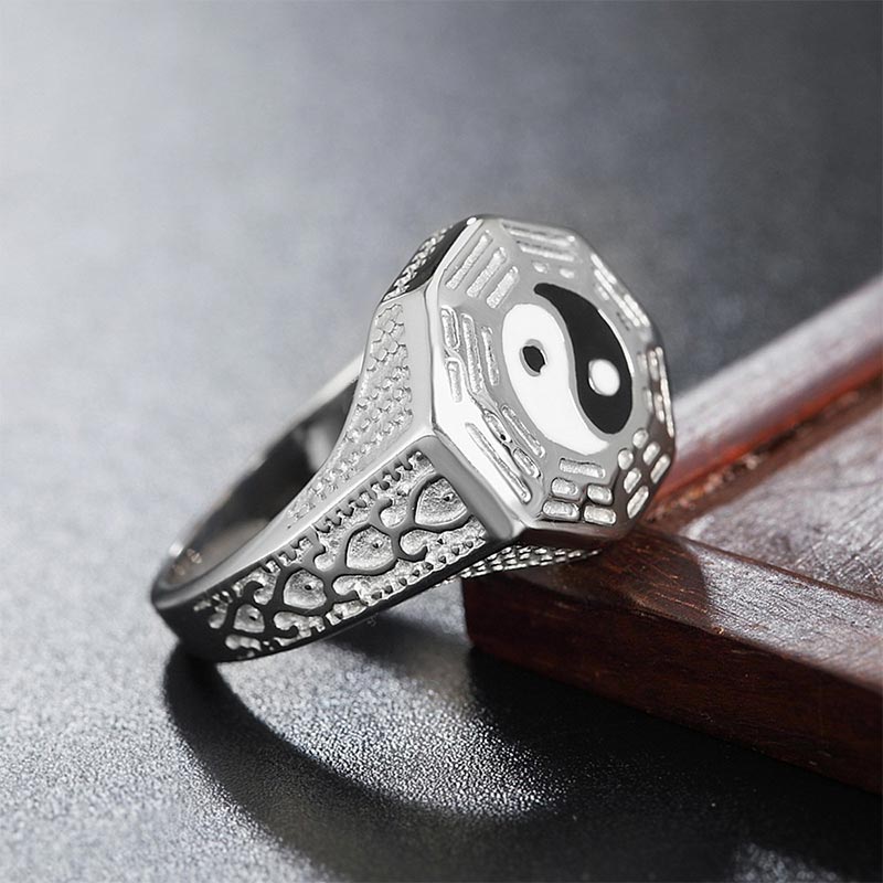 Unisex Copper Yin Yang Luck Ring for Balance & Harmony