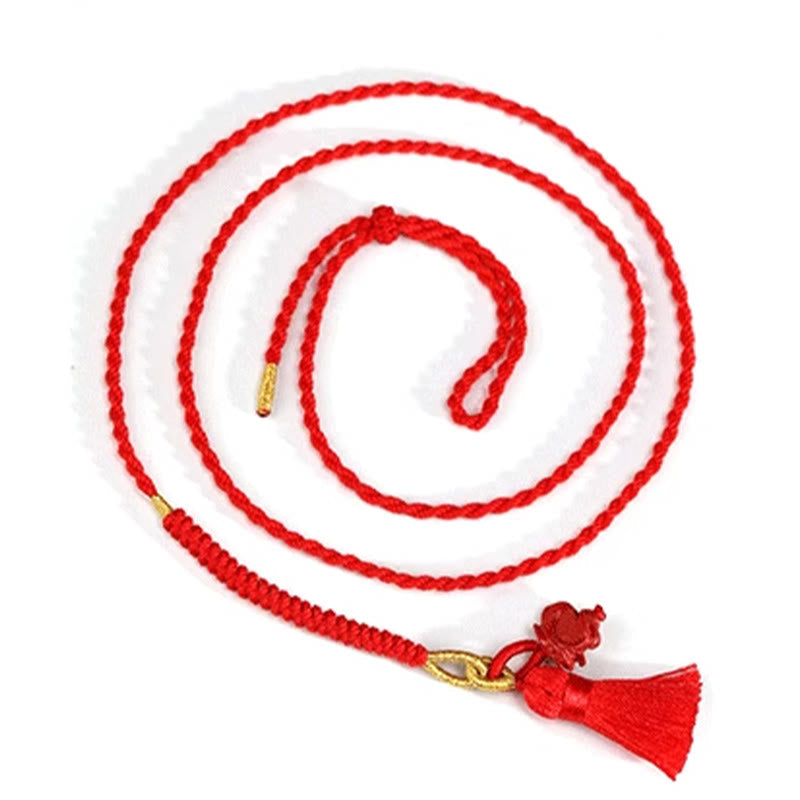 Cinnabar Dragon Protection Belly Chain Red String 2.5mm