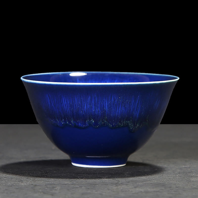Blue Jianzhan Ceramic Teacup 160ml Zen Decor