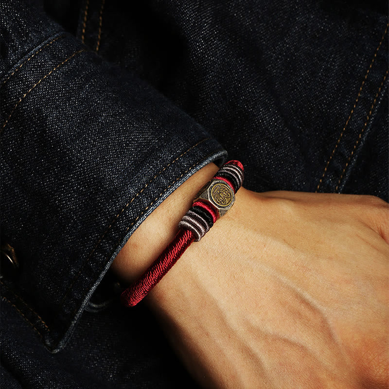 925 Sterling Silver King Kong Knot Faith Strength Bracelet