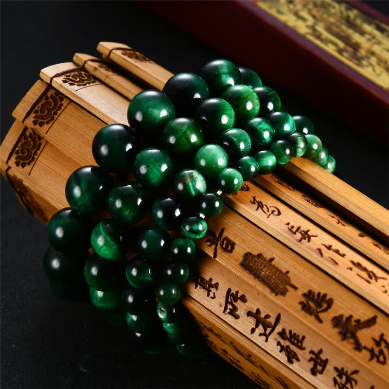 8mm Green Tiger Eye Strength Bracelet for Self-Love
