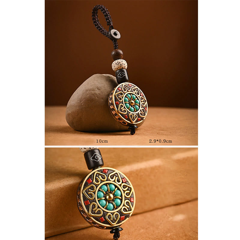 Om Mani Padme Hum Bodhi Seed Peace Key Chain Charm