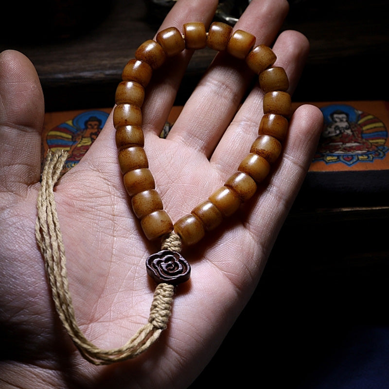 10mm Yak Bone Wrist Mala for Strength, Balance & Protection