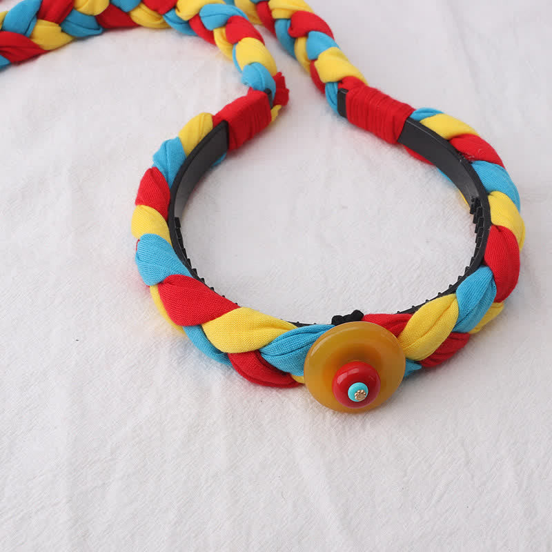 Copper Spiritual Hair Accessories with Colorful Tibetan Tassel Beads