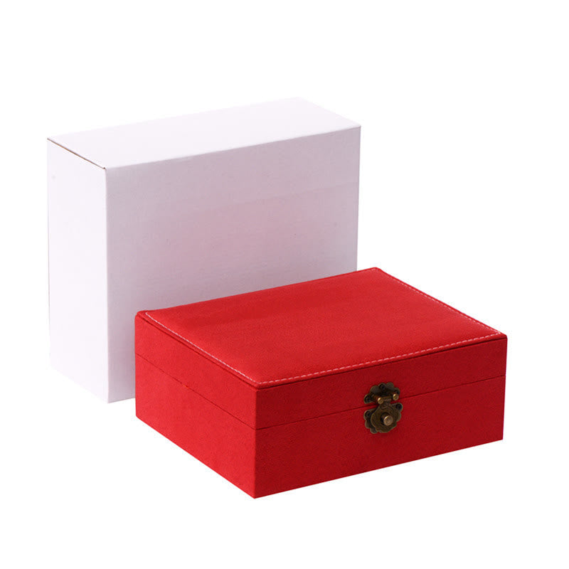 Two-Layer Flannel Jewelry Box with Lock for Zen Decor