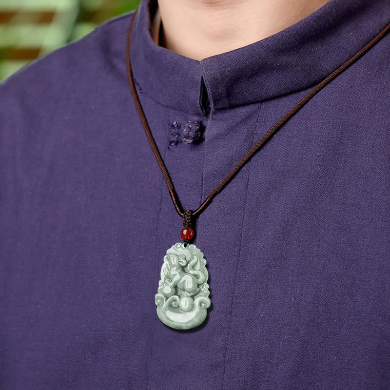 Green Jade 12 Chinese Zodiac Luck | Prosperity Necklace