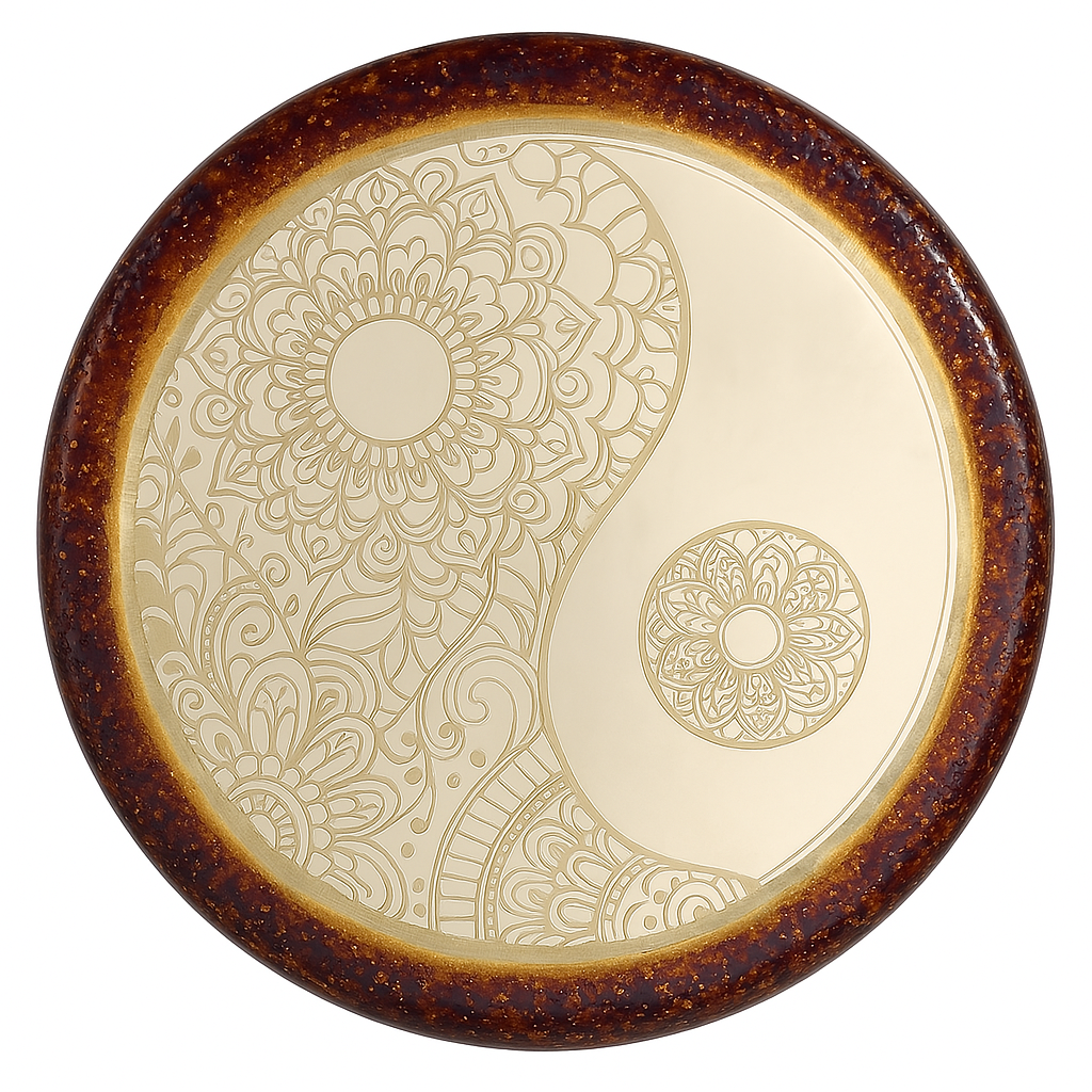 Floral Yin Yang Chinese Gong Instrument for Sound Relaxation
