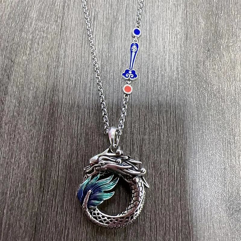 Tibetan Copper Dragon Strength Necklace 60cm Unisex