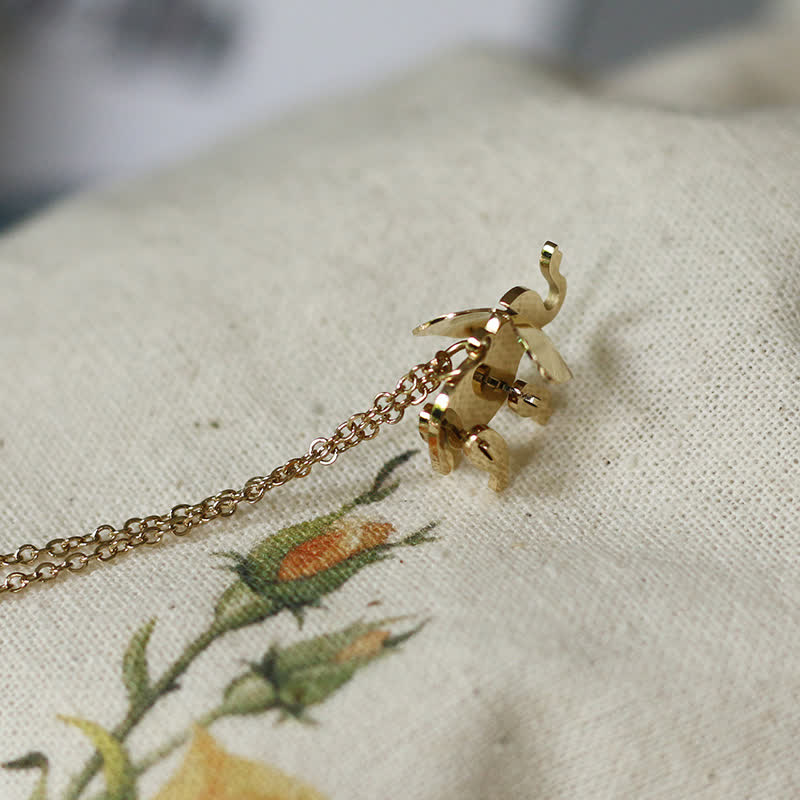 Elephant Titanium Steel Luck Necklace for Strength & Wisdom