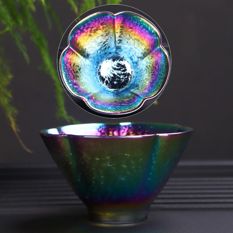 Rainbow Color Jianzhan Ceramic Zen Decor Teacup