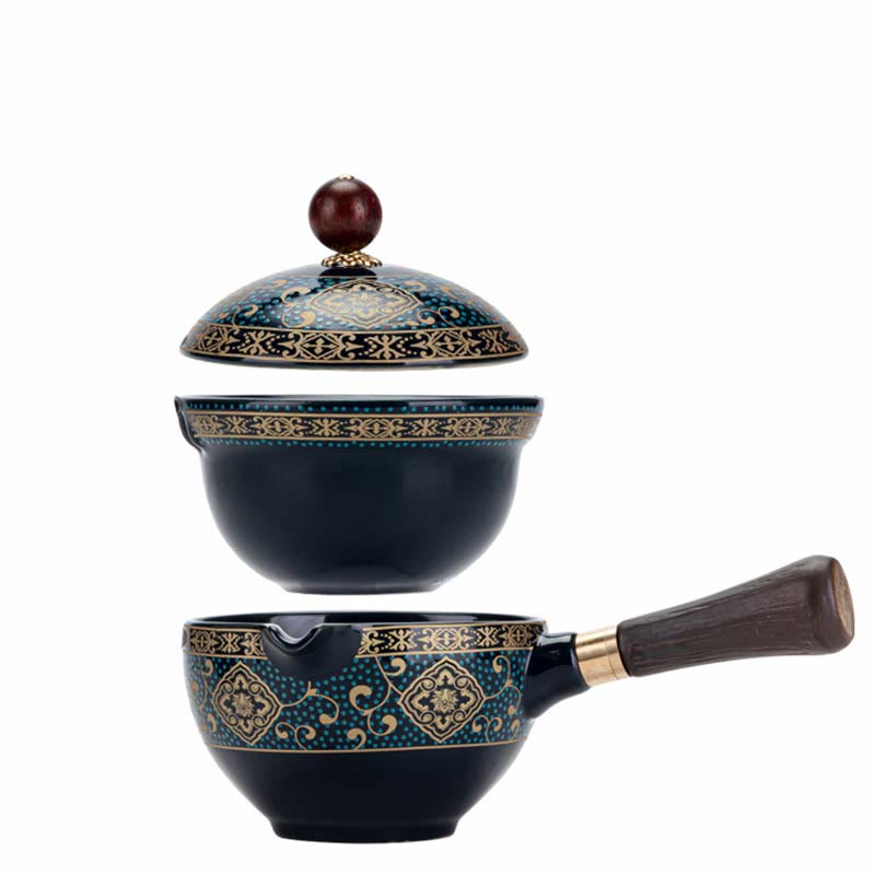 Ceramic Chinese Gongfu Teapot Set with Portable Gift Bag