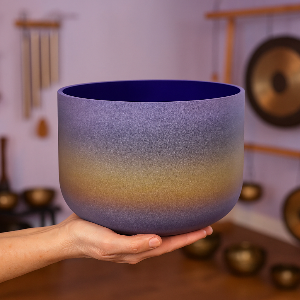 12" C Note Rainbow Color Crystal Singing Bowl