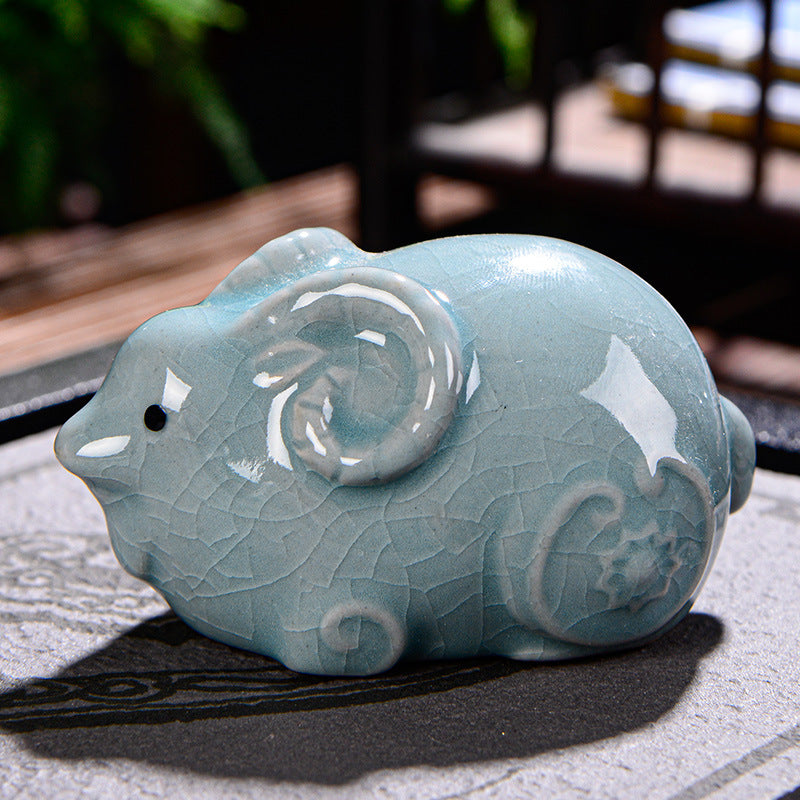 Chinese Zodiac Ceramic Tea Pet for Wealth & Prosperity