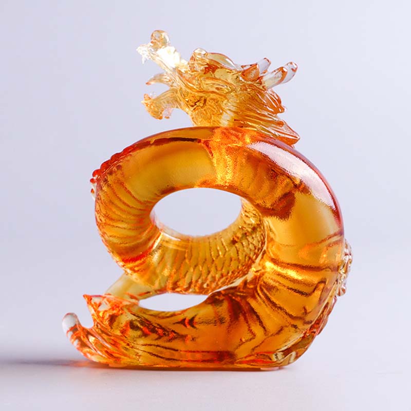 Liuli Dragon Feng Shui Art Piece for Protection & Power