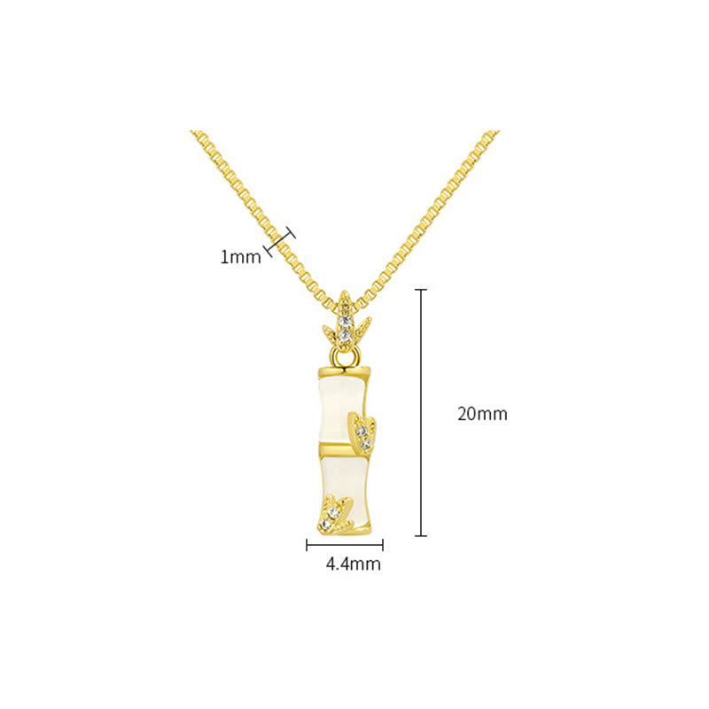 Chalcedony Bamboo Harmony Spiritual Necklace 47cm Pendant